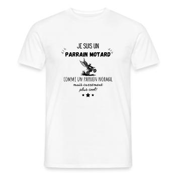 parrain motard cool - T-shirt homme - blanc - Devant - AI Model Male 178 dark (178cm)