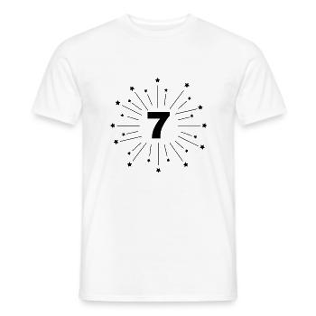 7th Starred Anniversary - Gift 7 years - Men's T-Shirt - white - Front - AI Model Male 178 dark (178cm)