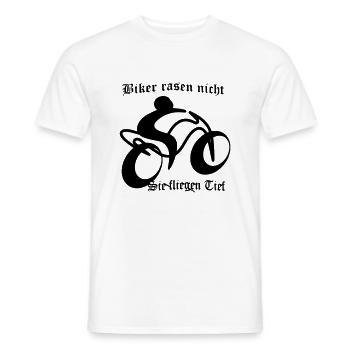 Biker rasen nicht Sie fliegen tief - Männer T-Shirt - Weiß - Vorne - AI Model Male 178 dark (178cm)