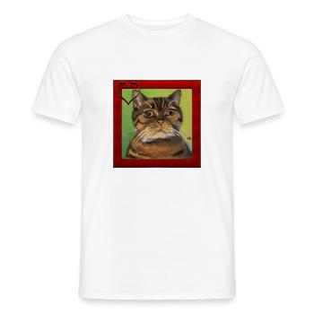 Katzenportrait 5 - Männer T-Shirt - Weiß - Vorne - AI Model Male 178 dark (178cm)