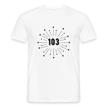 103e anniversaire étoilé - cadeau 103 ans - T-shirt homme - blanc - Devant - AI Model Male 178 dark (178cm)