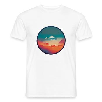 Button View of a Stunning Mountain Landscape - Männer T-Shirt - Weiß - Vorne - AI Model Male 178 dark (178cm)
