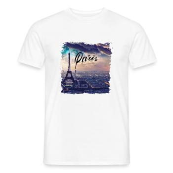 Paris Eiffel Tower Casual Style - Men's T-Shirt - white - Front - AI Model Male 178 dark (178cm)