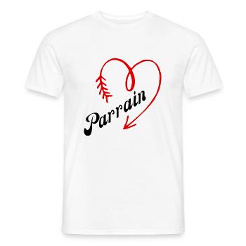 parrain cœur - T-shirt homme - blanc - Devant - AI Model Male 178 dark (178cm)