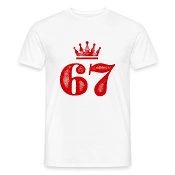 67 Number crown - Men's T-Shirt - white - Front - AI Model Male 178 dark (178cm)