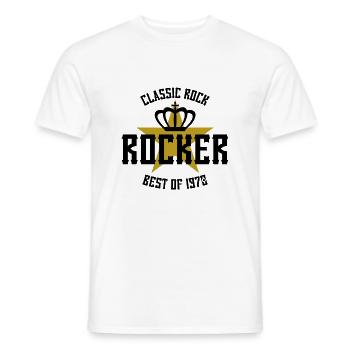 ROCKER STAR BEST OF 1970 - T-shirt homme - blanc - Devant - AI Model Male 178 dark (178cm)