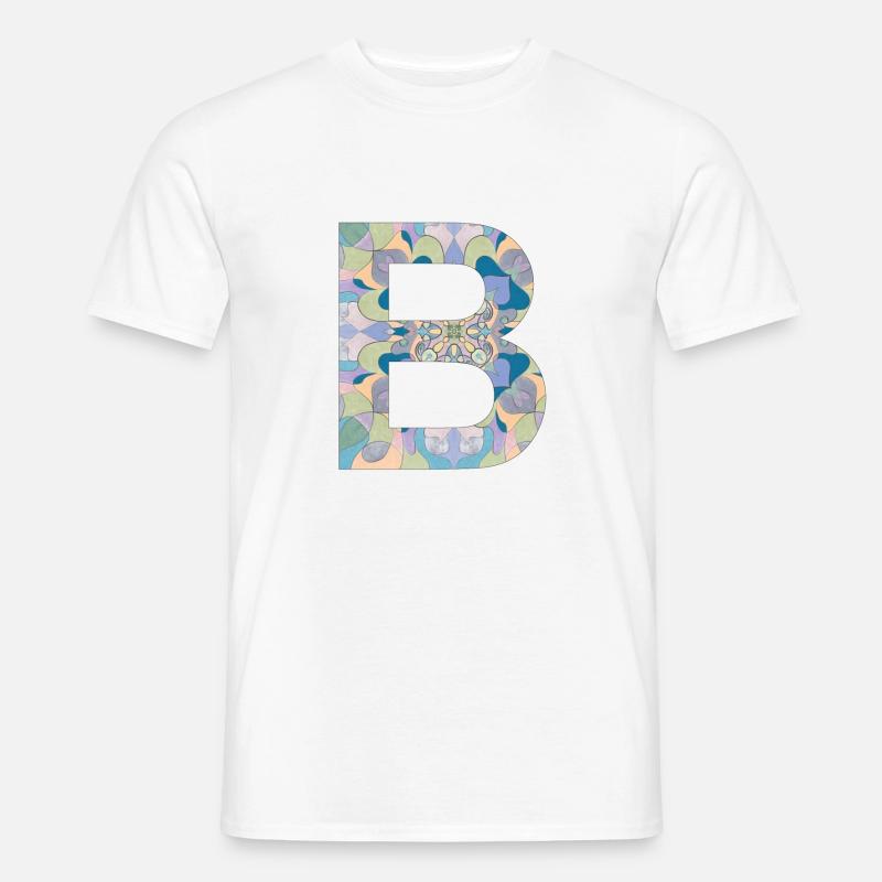 Buchstabe B im Mandala - Männer T-Shirt - Weiß
