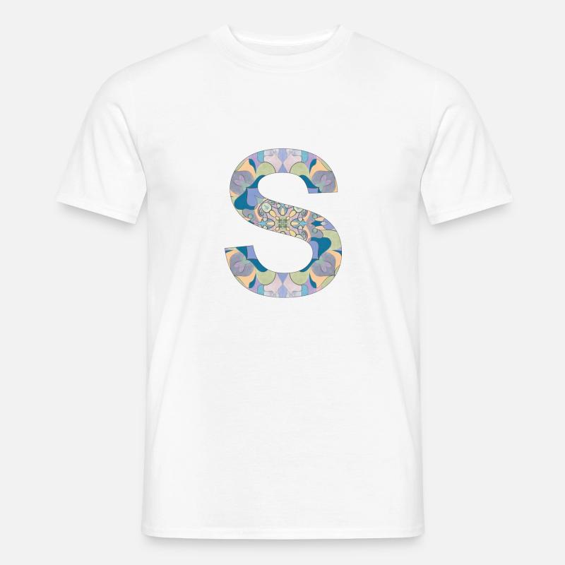 Buchstabe S im Mandala - Männer T-Shirt - Weiß
