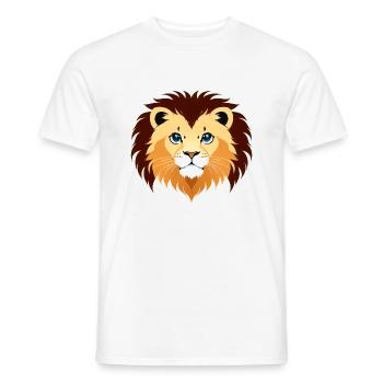 Royal Cartoon Lion Lions Comic 5 - Men's T-Shirt - white - Front - AI Model Male 178 dark (178cm)