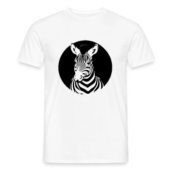 Fun Zebra Cartoon Funny Nature Animal Safari 15 - Men's T-Shirt - white - Front - AI Model Male 178 dark (178cm)