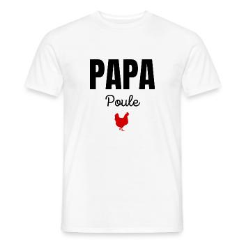 papa poule - T-shirt homme - blanc - Devant - AI Model Male 178 dark (178cm)