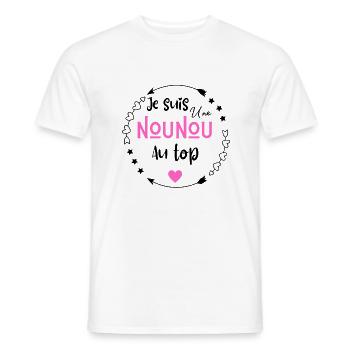 Je suis une nounou au top - T-shirt homme - blanc - Devant - AI Model Male 178 dark (178cm)