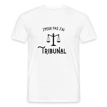 je peux pas j'ai tribunal - T-shirt homme - blanc - Devant - AI Model Male 178 dark (178cm)