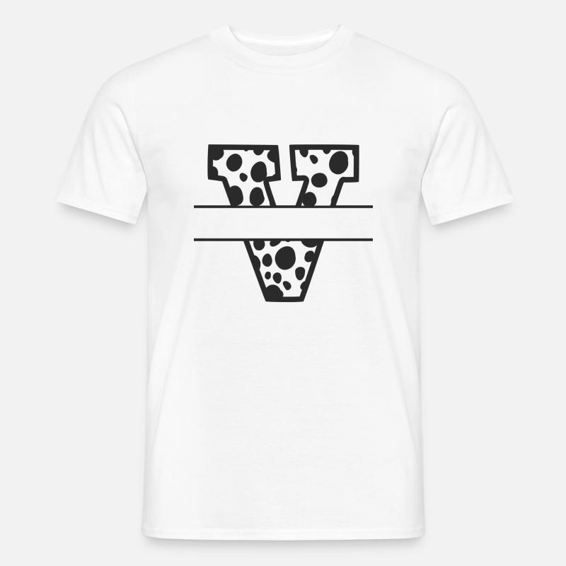 Letter V benutzerdefiniertes Kuhmuster - Männer T-Shirt - Weiß