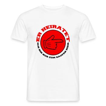 Il va se marier, je suis juste là pour boire! - T-shirt homme - blanc - Devant - AI Model Male 178 dark (178cm)