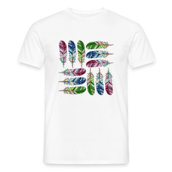 Feder - Männer T-Shirt - Weiß - Vorne - AI Model Male 178 dark (178cm)