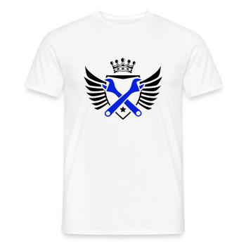 Armoiries de l’artisanat - T-shirt homme - blanc - Devant - AI Model Male 178 dark (178cm)