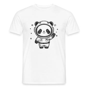 Kawaii Niedlicher Glücklicher Astronaut Panda - Männer T-Shirt - Weiß - Vorne - AI Model Male 178 dark (178cm)