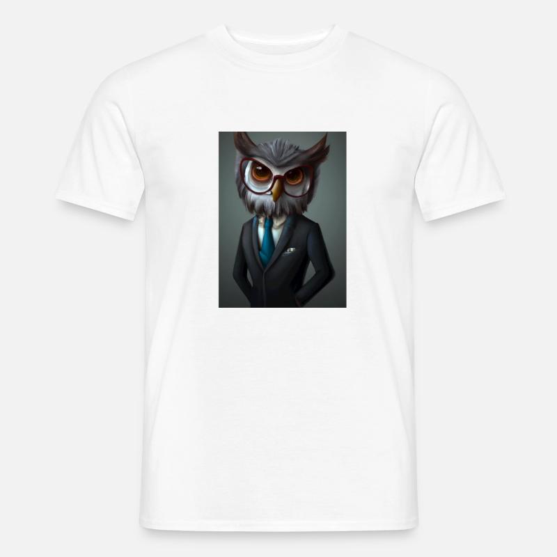 Professor Eule - Männer T-Shirt - Weiß