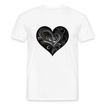 Coeur noir - T-shirt homme - blanc - Devant - AI Model Male 178 dark (178cm)