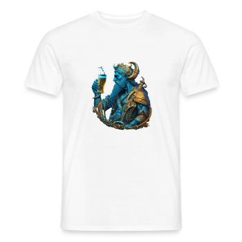 Neptun mit Bier. Coole Mythologie - Männer T-Shirt - Weiß - Vorne - AI Model Male 178 dark (178cm)
