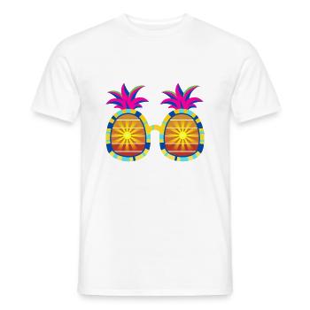 Pineapple sunglasses - Men's T-Shirt - white - Front - AI Model Male 178 dark (178cm)