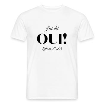 J'ai dit oui rendez vous en 2023 - T-shirt homme - blanc - Devant - AI Model Male 178 dark (178cm)