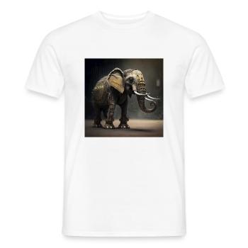 Éléphant au Kenya - T-shirt homme - blanc - Devant - AI Model Male 178 dark (178cm)