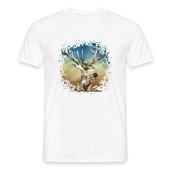Hirsch - Männer T-Shirt - Weiß - Vorne - AI Model Male 178 dark (178cm)