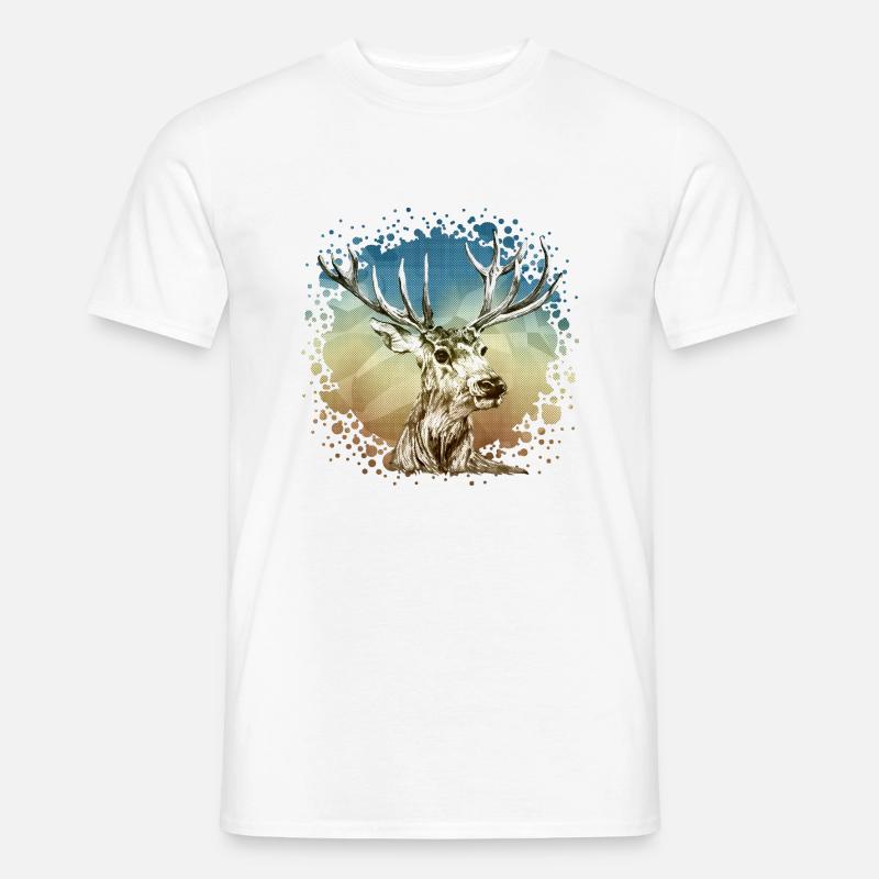 Hirsch - Männer T-Shirt - Weiß