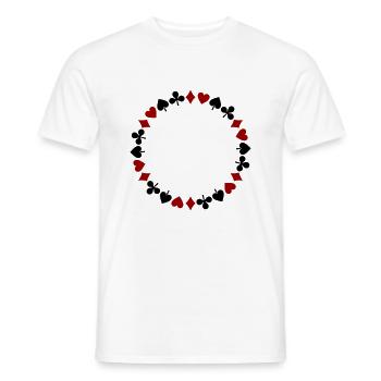 Couronne Cartes à Jouer Skat Dame Mau-Mau Rami - T-shirt homme - blanc - Devant - AI Model Male 178 dark (178cm)