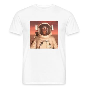 Chimpanzee in spacesuit on Mars - Men's T-Shirt - white - Front - AI Model Male 178 dark (178cm)