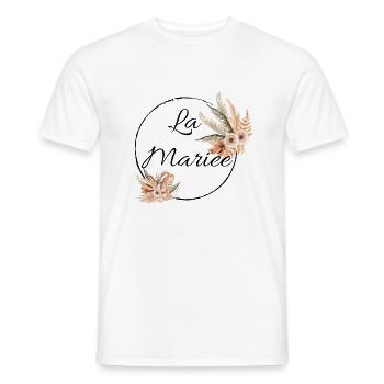 La mariée floral - T-shirt homme - blanc - Devant - AI Model Male 178 dark (178cm)