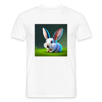 Rabbit with Big Ears - Men's T-Shirt - white - Front - AI Model Male 178 dark (178cm)