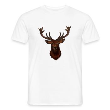 Tête de CERF - T-shirt homme - blanc - Devant - AI Model Male 178 dark (178cm)