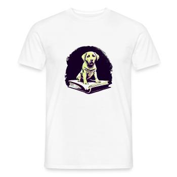 Hunde Bücher Labrador Buch Hund Lesen Hundehalter - Männer T-Shirt - Weiß - Vorne - AI Model Male 178 dark (178cm)