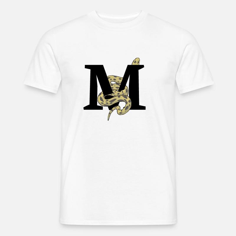 Buchstabe m Schlange - Männer T-Shirt - Weiß
