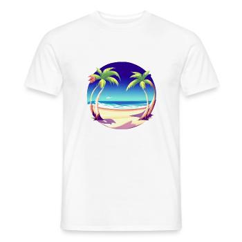 Summer Vacation Island Palm Sun Palm Beach - Men's T-Shirt - white - Front - AI Model Male 178 dark (178cm)