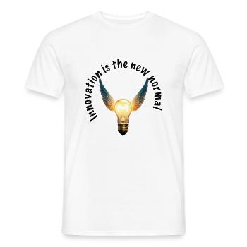 Innovation is the new normal (World Creativity Day) - Men's T-Shirt - white - Front - AI Model Male 178 dark (178cm)