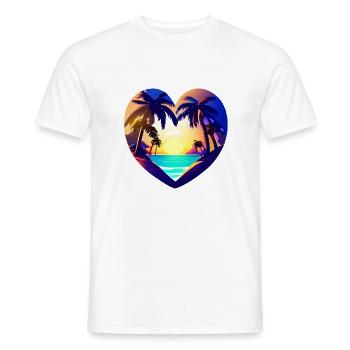 Strand Sonne Palme Sommerurlaub Insel Palmen - Männer T-Shirt - Weiß - Vorne - AI Model Male 178 dark (178cm)