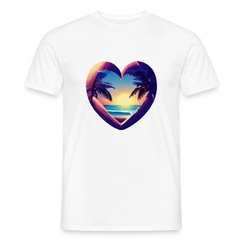 Sommerurlaub Sonne Palme Insel Strand Palmen - Männer T-Shirt - Weiß - Vorne - AI Model Male 178 dark (178cm)