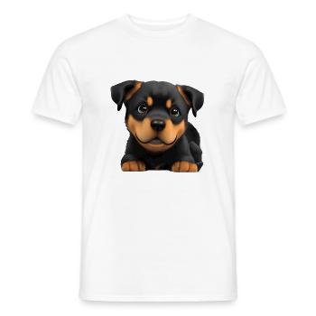Rottweiler Chien Chiot Chiens Rottweiler Chiot - T-shirt homme - blanc - Devant - AI Model Male 178 dark (178cm)