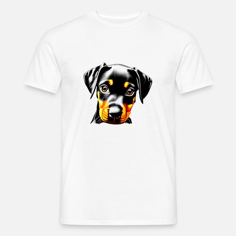Dobermann Hund Dobermannwelpe Dobermanntrainer - Männer T-Shirt - Weiß
