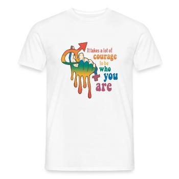 Il faut beaucoup de courage pour être qui vous êtes - T-shirt homme - blanc - Devant - AI Model Male 178 dark (178cm)