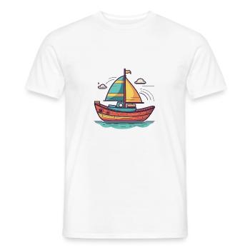 Boot - Männer T-Shirt - Weiß - Vorne - AI Model Male 178 dark (178cm)