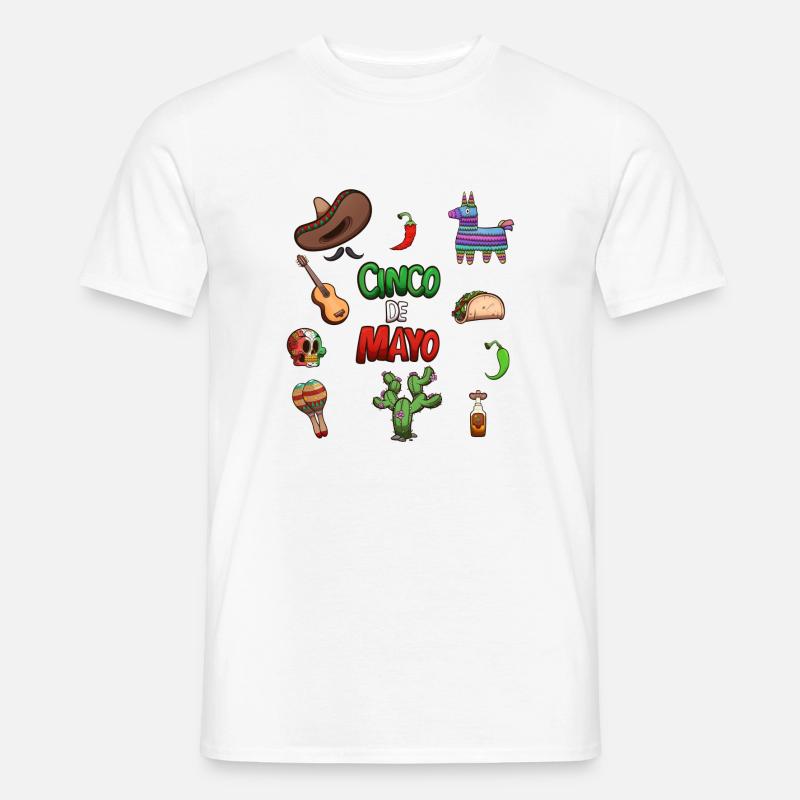 Cinco De Mayo Cartoon Elemente - Männer T-Shirt - Weiß