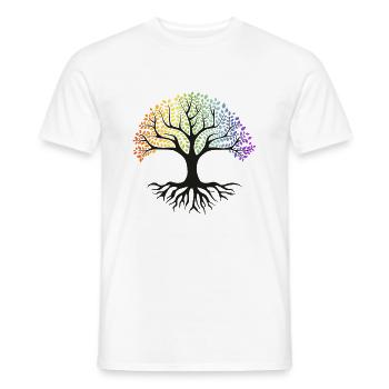 lebensbaum rainbow - Männer T-Shirt - Weiß - Vorne - AI Model Male 178 dark (178cm)