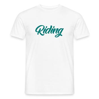 Riding - Riding - Horse - Horses - Slogan - Saying - Men's T-Shirt - white - Front - AI Model Male 178 dark (178cm)