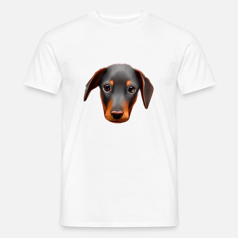 Dobermannwelpe Dobermann Hund Dobermanntrainer - Männer T-Shirt - Weiß