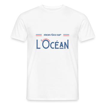 Mon cœur fait boum pour l’océan - T-shirt homme - blanc - Devant - AI Model Male 178 dark (178cm)